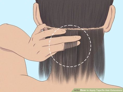 How to Apply Tape‐In Hair Extensions: 12 Steps (with Pictures) Short Hair Volume, Easy Hair Extensions, Permanent Hair Extensions, Hair Ext, Diy Hair Extensions, Parting Hair, Curly Hair Care Routine, Hair Extensions For Short Hair, Hair Tape