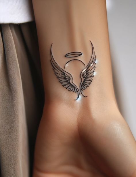 Drawings For Tattoos Ideas, Arm Tat Ideas For Women, Colored Angel Wings Tattoo, Hip Tattoo Women Unique, Back Of Next Tattoo Women, Half Sleeve Tattoos For Women Forearm, Lady Tattoos For Women, Small Tatoos Woman, New Tattoos For Women