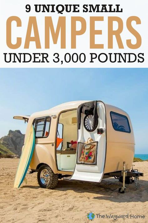 Unique Campers, Tiny Camper Trailer, Small Trailers, Small Camper Vans, Trip Hacks, Small Camper Trailers, Small Camping Trailer, Small Camper, Teardrop Camper Trailer