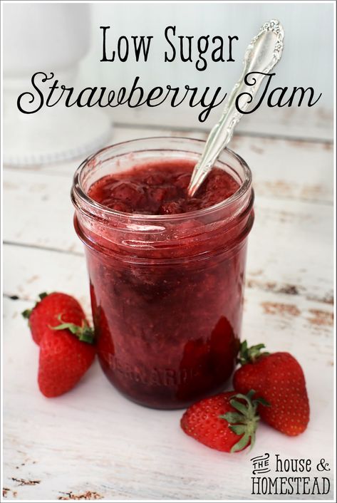 This low-sugar strawberry jam recipe is made with Pomona's pectin and preserves the bright, fresh taste of summer strawberries all year long (without the insane amounts of sugar!) Strawberry Jam With Pectin, Low Sugar Strawberry Jam Recipe, Jam With Pectin, Pectin Recipes, Low Sugar Jam, Freezer Jam Recipes, Cooking From Scratch, Strawberry Rhubarb Jam, Strawberry Jam Recipe