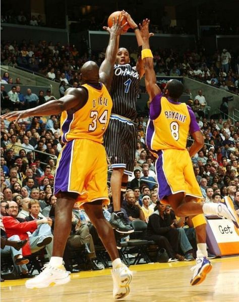 TRACY MCGRADY VS KOBE BRYANT & SHAQ  #mcgradyvsbryant #bryantvsmcgrady #1v2 #tracymcgrady #mcgrady #tmac #orlandomagic #magic #orlando #nba #kobebryant #bryant #blackmamba #kobe #losangeleslakers #lakers #losangeles #la  #shaq Tracey Mcgrady, Tracy Mcgrady Magic, T Mac, Shaq And Kobe, Kobe Bryant Quotes, Kobe Bryant Nba, Nba Basketball Art, Kobe Bryant Pictures, Kobe Bryant Black Mamba