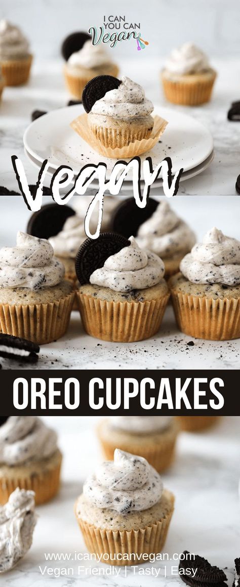 These Easy Vegan Oreo Cupcakes are the PERFECT vegan dessert for your next celebration! Just 10 ingredients! These cupcakes are wonderfully soft, moist and easy to make. Plus, they're topped with a cookies 'n cream inspired frosting with Oreo bits in every bite! Check out this blog post for tips on how to make the BEST vegan Oreo cupcakes! These will be your new favorite Oreo dessert for sure! #Oreo #VeganCupcakes #VeganBaking #OreoRecipes #EasyOreoRecipe #OreoCupcakeFrosting Vegan Cookies And Cream, Cookies And Cream Cupcakes, Vegan Buttercream Frosting, Vegan Bakes, Cookie And Cream Cupcakes, Baking Vegan, Vegan Buttercream, Vegan Baking Recipes, Cream Cupcakes