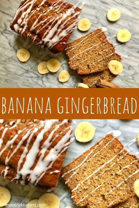 Banana Gingerbread; a sweet, moist and delicious banana loaf full of deep warming winter spices. Banana Gingerbread, Sticky Ginger Cake, Banana Loaf, Winter Warmers Recipes, Nails Art Designs, Ginger Cake, Gingerbread Recipe, Gingerbread Cake, Nails Square