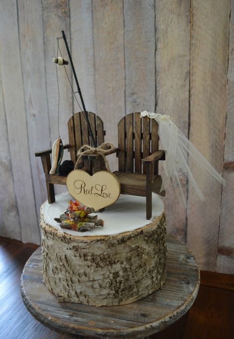 Country Fishing Wedding Ideas, Sunflower And Fishing Wedding, Camping Grooms Cake, Fishing Centerpieces Ideas Wedding, Grooms Cake Ideas Fishing, Fishing Themed Grooms Cake, Fishing Wedding Decor, Grooms Cake Fishing Theme, Fish Themed Wedding