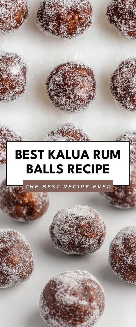 Image for Best Kalua Rum Balls Recipe Healthy Rum Balls Recipe, Bacardi Rum Balls, Desserts With Kahlua, Recipes With Kalua, Kalua Balls, Coconut Rum Balls Recipe, Rum Balls Recipe No Bake, Holiday Rum Balls, Alcohol Balls Recipe