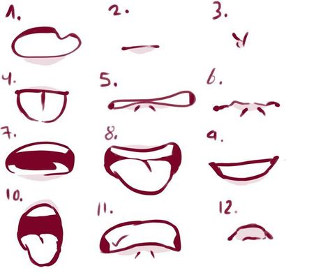 Mouth Expressions, Draw Mouth, Lukisan Landskap, Lukisan Fesyen, Drawing Face Expressions, Mouth Drawing, Eye Drawing Tutorials, Desen Anime, Art Tools Drawing