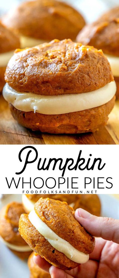 Pumpkin Cream Cheese Whoopie Pies, Pumpkin Whoopie Pies With Maple Cream Cheese Frosting, Pumpkin Woo Pie Pies, Pumpkin Maple Whoopie Pies, Desserts With Ingredients At Home, Pumpkin Whoopee Pie, Pumpkin Halloween Treats, Fall Desserts With Cream Cheese, Weird Dinner Recipes