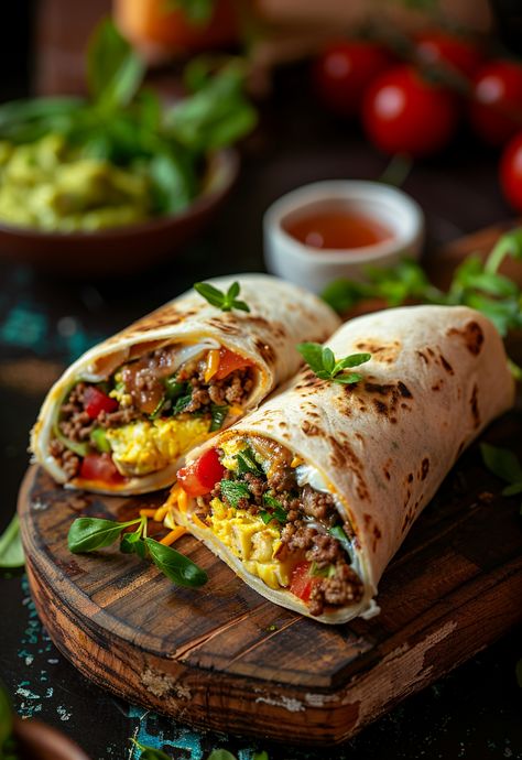 Learn How to Cook Breakfast Burritos Recipe For Free | Recipes You'll Love, Made Easy! Easy Cafe Food Ideas, Homemade Breakfast Burritos, Chorizo Eggs, Breakfast Burrito Recipe, Make Ahead Breakfast Burritos, Trendy Recipes, Cook Breakfast, Eggs And Cheese, Luteal Phase