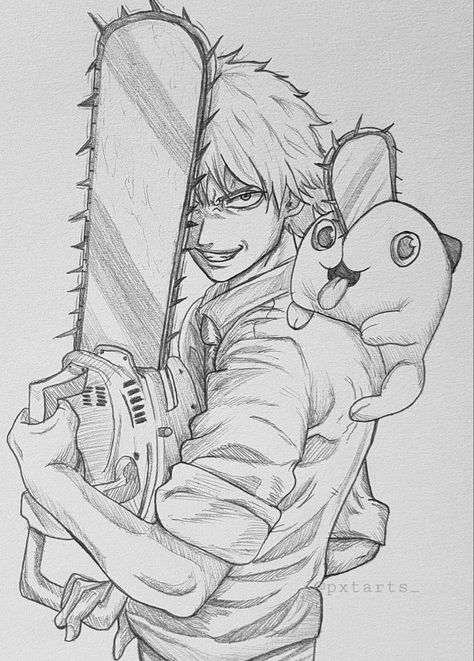 A Drawing, Pencil Drawing, Chainsaw, Art Drawing, Pokemon, Pencil, Drawings, Anime, Art