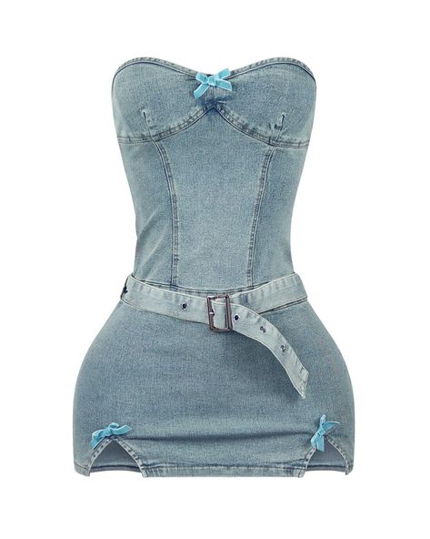 The little bow details 🎀 “Notice Me Denim Tube Mini Dress” Pretty Two Piece Outfits, Edge Outfits, Cute Online Clothing Stores, Tube Mini Dress, Notice Me, Denim Bustier, Two Piece Outfits, Mini Tube Dress, Stylish Summer Outfits