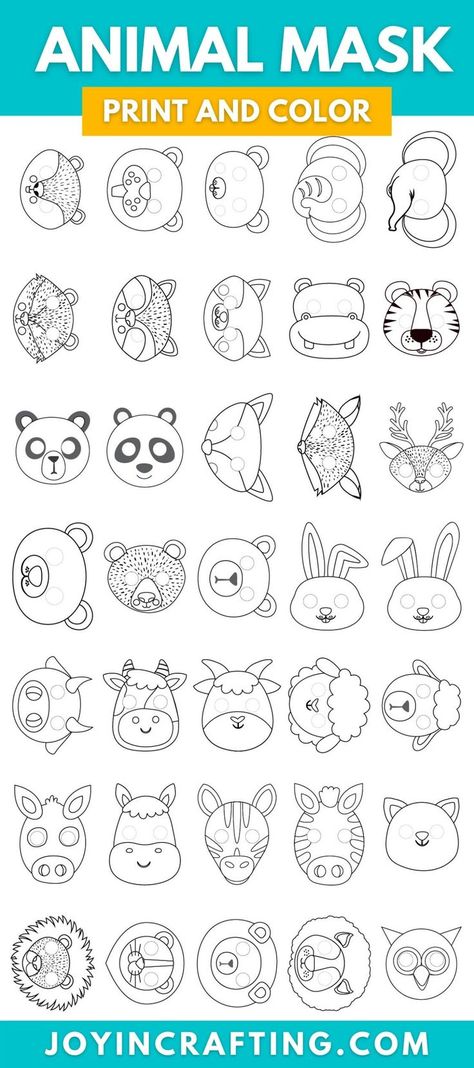 Zoo Animal Masks Printable, Safari Animal Masks Printable Free, Paperplate Mask Animal, Animal Mask Printable Free, Forest Animal Masks Free Printable, Zoo Animals Masks Free Printables, Free Animal Mask Printables, Animals Masks For Kids Printable, Animal Face Masks For Kids Diy