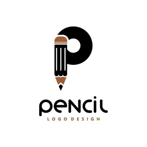 Letter p pencil logo template creative p... | Premium Vector #Freepik #vector #pen-icon #pencil-logo #pencil-icon #logo-illustration Professional Logo Design Ideas, Pen Logo Design, Pencil Logo Design, Logo Pencil, Pen Logo, Artist Logo Ideas, Logo Pen, Planner Logo, Pen Icon