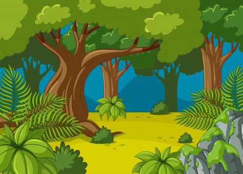 More than a million free vectors, PSD, photos and free icons. Exclusive freebies and all graphic resources that you need for your projects Forest Drawing Easy, Jungle Clipart, Trees Illustration, Forest Cartoon, Background Tree, Cartoon Sea Animals, Drawing Scenery, Forest Drawing, Cartoon Trees