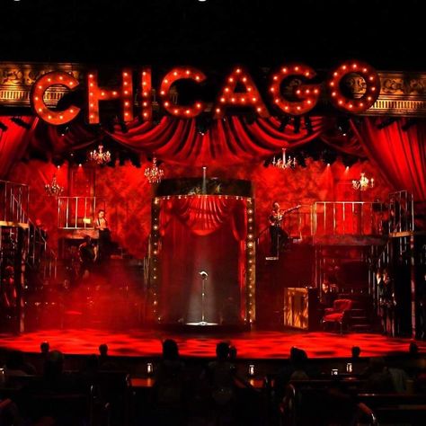 Broadway Lights Aesthetic, Chicago Broadway Aesthetic, Chicago The Musical Set Design, Chicago Musical Set Design, Chicago Set Design, Chicago Aesthetic Musical, Broadway Stage Aesthetic, Club Stage Design, Musical Stage Design