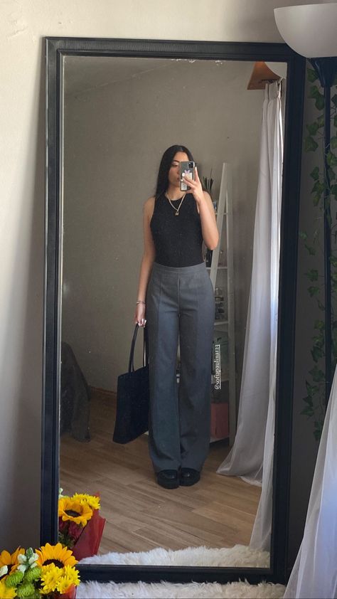 Tailored pants, loafers, black bodysuit, business outfit Business Casual Outfits Bodysuit, Women’s Tailored Pants Outfit, Loafers Outfit Going Out, Formal Loafers For Women, Professional Outfits With Loafers, Work Outfit Loafers Women, Trousers Loafers Outfit, Womens Loafers Outfit Casual Jeans, Loafers Trousers Outfit