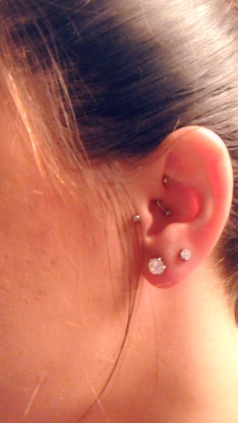 Daith and Tragus ear piercing Daith And Tragus, Ear Piercings Tragus, Ear Piercing, Tragus, Girls Best Friend, Ear Piercings, Piercings, Diamond Earrings, Diamonds