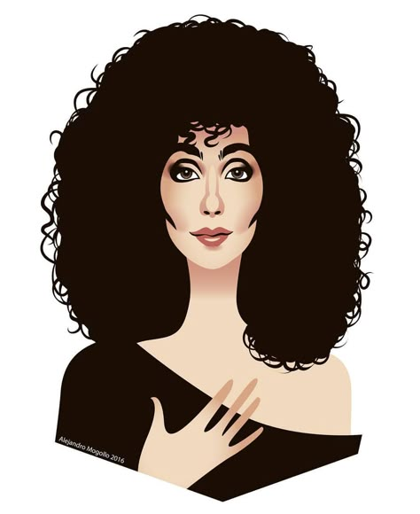 Cher as Loretta Castorini in the 1987 film ‘Moonstruck’ Loretta Castorini, Cher Drawing, Moonstruck 1987, Cher Illustration, Cher Drawing Clueless, Cher Pop Art, Bob Mackie Cher Sketches, Cher Moonstruck, Draw Caricatures