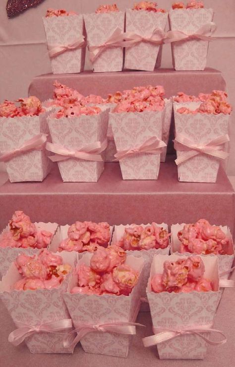 Ballet Birthday Party Ideas, Shappy Chic, Ballerina Birthday Party, Ballet Birthday Party, Ballerina Baby Showers, Pink Popcorn, Popcorn Treats, Ballet Birthday, Ballet Party