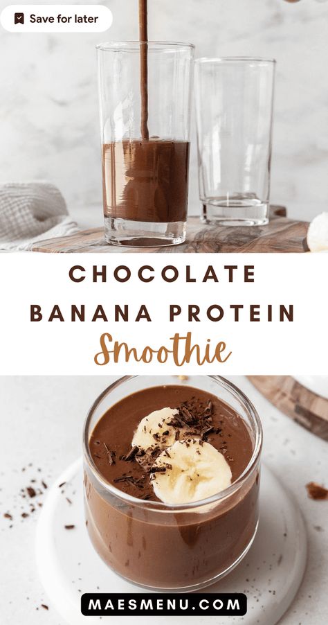 Healthy Chocolate Breakfast Smoothie, Healthy Chocolate Protein Smoothie, Avocado Protein Shake, Chocolate Protein Shake Recipes No Banana, Chocolate Banana Protein Smoothie, Protein Smoothie Chocolate, Healthy Chocolate Banana Smoothie, Chocolate Peanut Butter Banana Protein Shake, Banana Chocolate Protein Shake