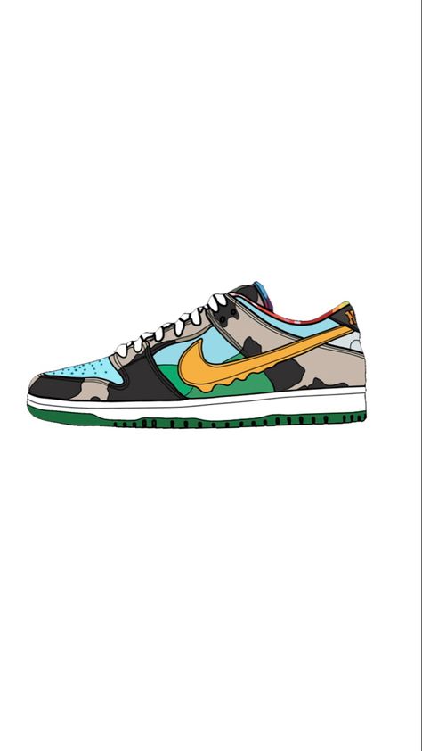 Nike SB Ben & Jerry Chunky Dunky Drawing #nike #drawing #sneakers #sneakerhead #chunky Drawing Sneakers, Nike Drawing, Tuft Rug, Chunky Dunky, Sb Dunks, Rug Ideas, Nike Wallpaper, Ben And Jerrys, Nike Sb Dunks