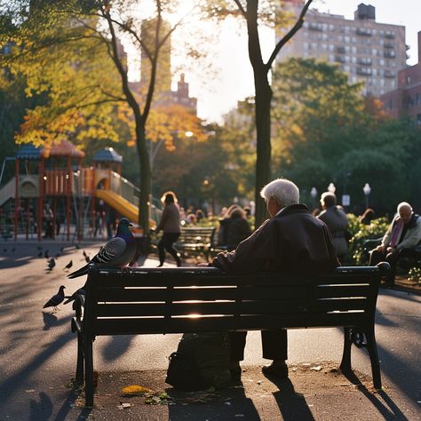 "#Autumn Park Solitude: An #elderly person sits in #contemplation on a #park bench, bathed in the soft #autumn light. #autumnvibes #nature #serenity #contemplative #view #aiart #aiphoto #stockcake ⬇️ Download and 📝 Prompt 👉 https://stockcake.com/i/autumn-park-solitude_220434_41106" Park Bench Aesthetic, Bench Aesthetic, Soft Autumn Light, Nature Serenity, Sitting In The Park, Sky Digital, Dim Gray, Autumn Park, Autumn Lights