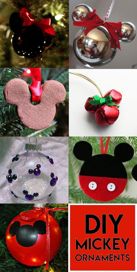 Mickey Mouse Christmas Decorations, Christmas Tree Decorations For Kids, Disney Themed Christmas, Mouse Christmas Ornaments, Easy Christmas Tree Decorations, Christmas Tree Crafts Diy, Disney Christmas Crafts, Mickey Mouse Christmas Ornament, Disney Tree