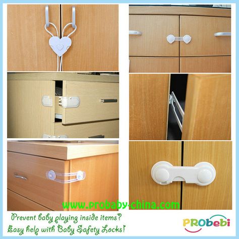 #baby safety lock, ideal for locking cabinet, bookcase, drawer etc. Keep baby safety at home. www.probaby-china.com. Baby Cabinet, Baby Proof Cabinets, Diy Lazy Susan, Locking Cabinet, Cupboard Locks, Toddler Proofing, Cabinet Bookcase, Puppy Proofing, Baby Safety Gate