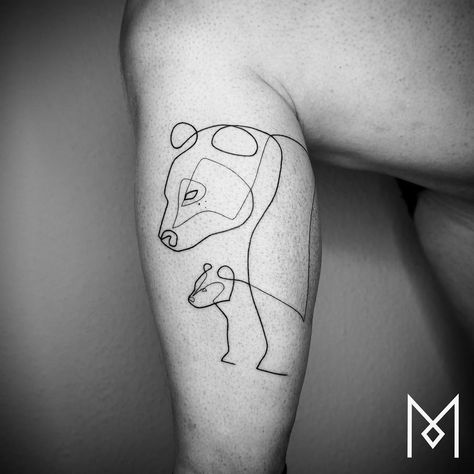 Image may contain: one or more people and closeup Mo Ganji Tattoo, Momma Bear Tattoo, Baby Bear Tattoo, Pirate Ship Tattoos, Polar Bear Tattoo, Mo Ganji, Bear Tattoo Designs, Tattoo Line, Bear Tattoos