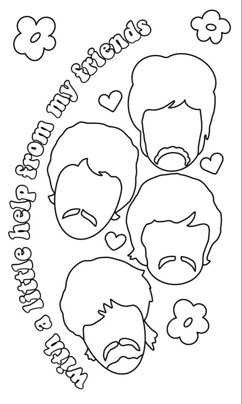 #beatles #paulmccartney #johnlennon #georgeharrison #ringo #groovy #70s #60s #coloring #coloringpagestoprint Rock Coloring Pages, The Beatles Doodles, Beatles Drawing Easy, The Beatles Drawing Easy, The Beatles Drawing, Beatles Printables, Groovy Coloring Pages, 70s Coloring Pages, How To Draw The Beatles