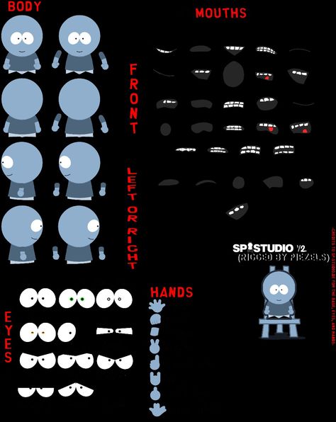 South Park Sprites, Southpark Character Base, South Park Fractured But Whole Oc, South Park Art Style Tutorial, South Park References, South Park Character Base, Youtube Description Ideas, South Park Base, South Park Oc Base