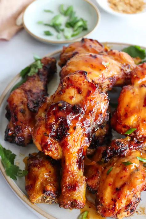 Orange Ginger Glazed Air Fryer Chicken Drumsticks Orange Chicken Drumsticks, Lemon Pepper Chicken Drumsticks Air Fryer, Honey Soy Chicken Drumsticks, Butterflied Chicken Drumsticks, Butterflied Chicken Drumsticks Oven, Orange Ginger Chicken, Turkey Drumsticks, Chicken Drums, Chicken Drumstick Recipes