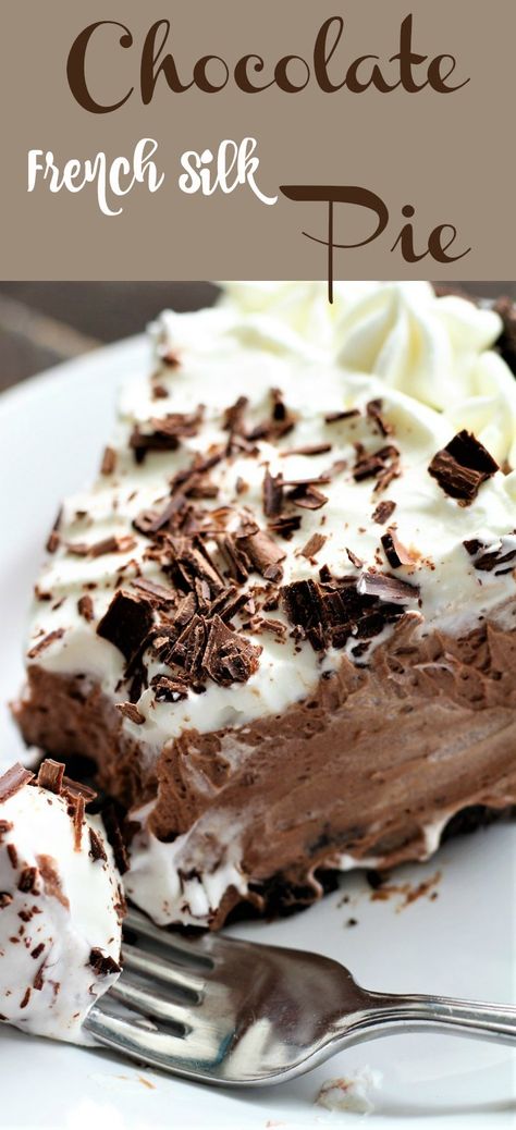 French Silk Pie Recipe Graham Cracker Crust, Chocolate Cream Pies Recipes, French Silk Pie With Oreo Crust, French Silk Pie Without Raw Eggs, Pioneer Woman French Silk Pie, French Silk Pie Oreo Crust, Best French Silk Pie Recipe, Perkins French Silk Pie Recipe, Mini Chocolate Silk Pie