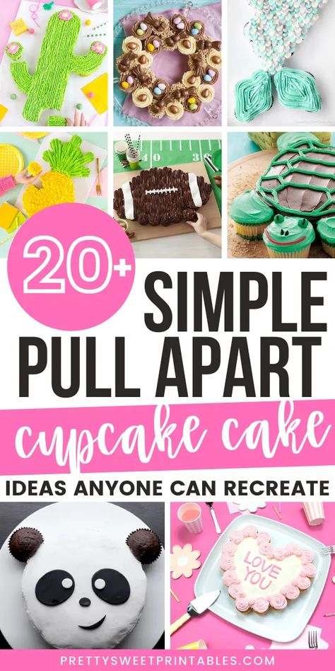 Essen, Pull Apart Birthday Cake, Birthday Cake Shapes Ideas, Cake Shapes Ideas Birthdays, Birthday Cupcake Cake Ideas Pull Apart, Cupcake Pullapart Ideas, Easy Pull Apart Cupcake Cake Birthday, Cupcake Cake Designs Birthday, Cupcake Cake Designs Pull Apart