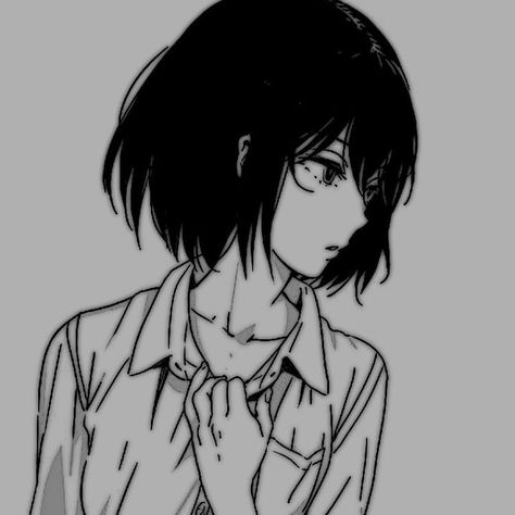 #anime #manga Anime Icons Short Hair, Short Hair Anime Pfp, Tomboy Anime Female Short Hair, Batou Shoujo, Short Hair Anime, A Silent Voice Anime, Gasai Yuno, Mystic Girls, Pencil Sketch Images