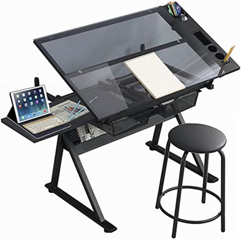 Wood Drafting Table, Artist Desk, Home Office Black, Drawing Desk, Room Organisation, Wood Easel, Drafting Table, Drawing Table, Office Black