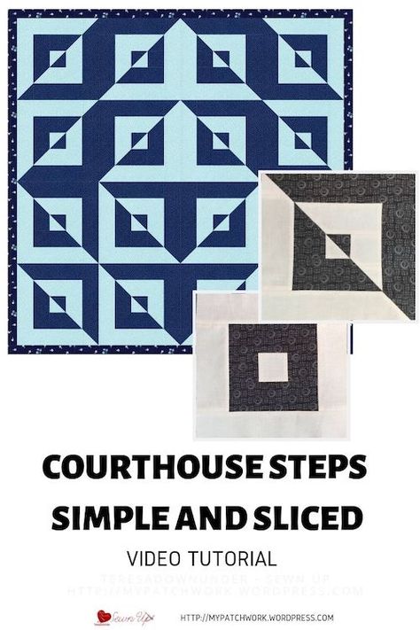 Radiant Quilt Pattern Free, Free Patchwork Patterns, Geometric Quilt Blocks, Teresa Down Under Quilt Tutorials, Disappearing Quilt Blocks, Illusion Quilts, Courthouse Quilt Pattern, Illusion Quilt Pattern Free, Courthouse Steps Quilt Pattern