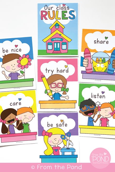 Class One Decoration Ideas, Class Rules For Preschool, Class Rules Kindergarten, Class Rules For Kindergarten, Class Decoration For Kindergarten, Kg Class Decoration Ideas, School Rules Poster Ideas, Kindergarten Classroom Rules Poster, Preschool Class Decoration