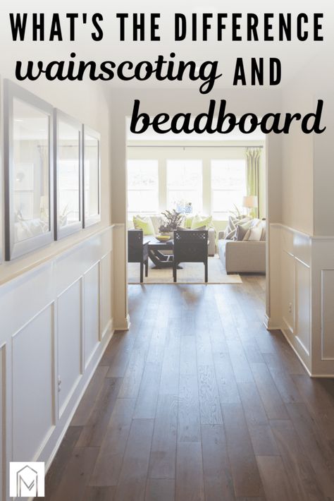 Board And Batten Wall Vs Wainscoting, Kitchens With Beadboard Walls, Cottage Wainscoting Ideas, Premade Wainscoting Panels, Wainscoting Vs Board And Batten, Updated Wainscoting Ideas, Wainscoting Beach House, Board And Batten Vs Beadboard, Bead Board Walls Hallway