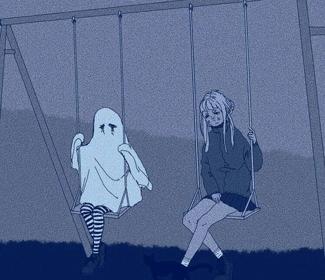 #Sad #Blue #Dark #Ghost #Sadness #Aesthetic Cartoon Kunst, Japon Illustration, 인물 드로잉, Arte Obscura, Ride Or Die, A Ghost, Alam Semula Jadi, Art Anime, Karakter Anime