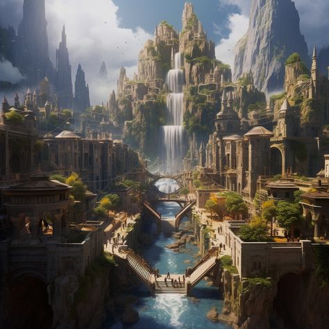 Seni Korea, Fantasy Lovers, Fantasy House, Fantasy City, Fantasy Castle, Fantasy Story, Fantasy Setting, Fantasy Places, Futuristic City