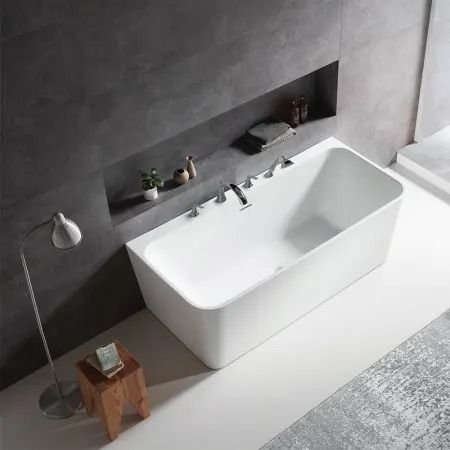 Miseno 253067-BAT-WH Dashiel 67" Free Standing Acrylic | Build.com Ideal Shape, Bathtub Drain, Stone Bath, Soaker Tub, Freestanding Bathtub, Acrylic Bathtub, Soaking Bathtubs, Bath Tub, Free Standing Bath Tub