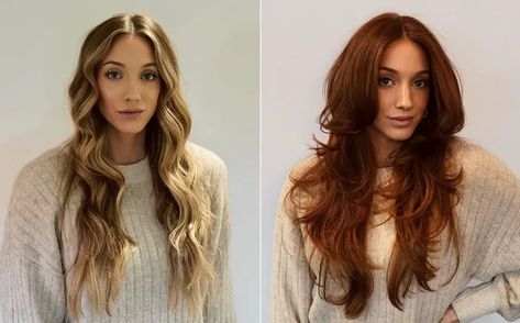 Blonde or brunette? Natural or dyed? It doesn't matter! Here's how to achieve the trendiest cowboy copper hair at home, just in time for the Holidays! At Home Copper Hair Color, Diy Cowboy Copper Hair, Cowboy Copper Hair Formula, Copper Hair At Home, Cowboy Copper Hair, Blonde Or Brunette, Cowboy Copper, At Home Hair Color, Copper Hair Color