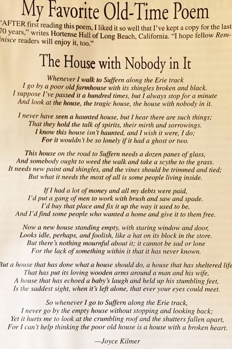 Two Houses Two Homes Poem, Classic Poems Literature Beautiful, If I Am Killed For Simply Living Poem, If Jesus Came To Your House Poem, Poetry About Home, Poems About Home, Poems By Famous Poets, Time Poem, Joyce Kilmer