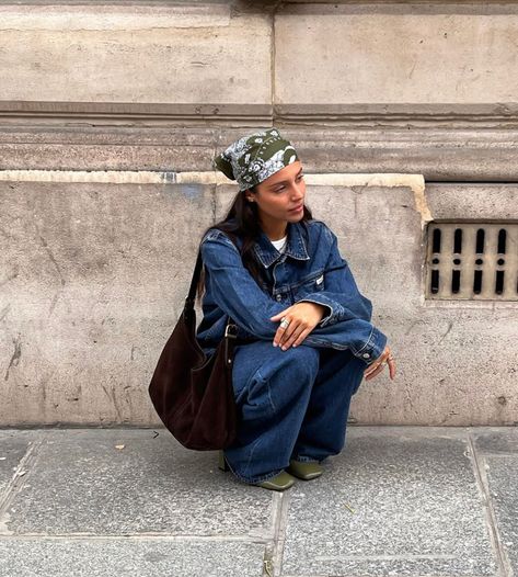 Double Denim, Looks Street Style, Mode Inspo, Looks Style, Mode Inspiration, Denim Outfit, Fashion Killa, Outfits Casuales, Vintage Stil