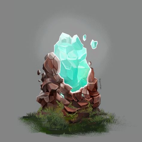 Standing Stones Fantasy Art, Magical Stones Fantasy Art, Magic Stones Fantasy Art, Magic Rocks, Isometric Game, Stone Game, Game Gem, Mind Stone, Magic Crystal