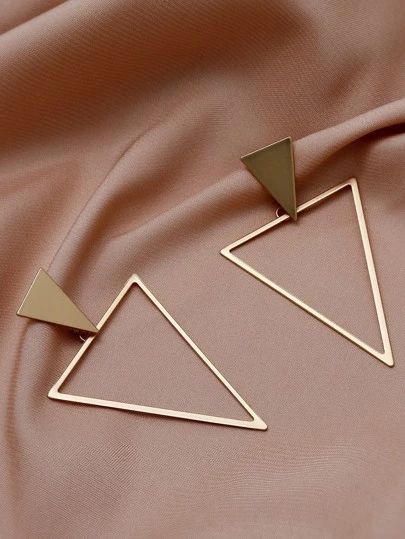 WishList | SHEIN Geometric Type, Geometric Studs, Geometric Triangle, Triangle Earrings, Trendy Earrings, Gold Geometric, Modern Earrings, Heart Earrings Studs, Gold Drop Earrings