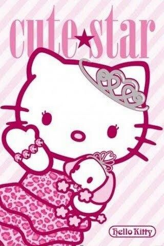 Pink Cute Hello Kitty, Star Fits, Wall In Living Room, Star Poster, Cute Hello Kitty, Star Wall Art, Cute Star, Star Wall, Hello Kitty