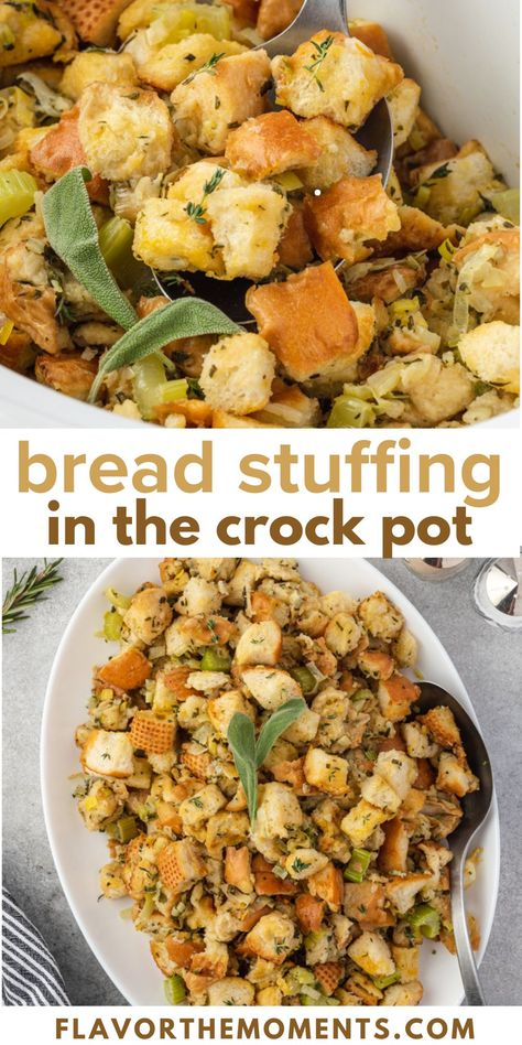 Easy Crock Pot Stuffing Crock Pot Stuffing, Stuffing Recipes Crockpot, Crockpot Stuffing, Country Food, Stuffing Recipes For Thanksgiving, Christmas Meal, Thanksgiving Stuffing, Crockpot Recipe, Country Cook