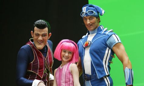 Robbie, Stephanie, and Sportacus Lazy Town Sportacus And Stephanie, Lazy Town Robbie Rotten, Lazy Town Robbie, Lazytown Stephanie, Magnus Scheving, Lazy Town Sportacus, Lazy Town Memes, Glanni Glæpur, Stefan Karl