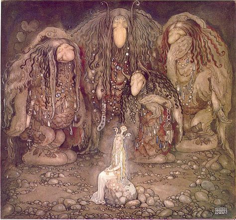 Trolls and the Princess Tuvstarr, 1915, John Bauer Fantasy Poster, John Bauer, Illustration Kunst, 동화 삽화, Fairy Stories, Classic Fairy Tales, Fantasy Magic, Fairytale Illustration, 웃긴 사진